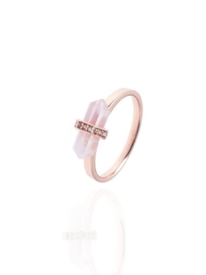 ANILLO ORO ROSA CUARZO