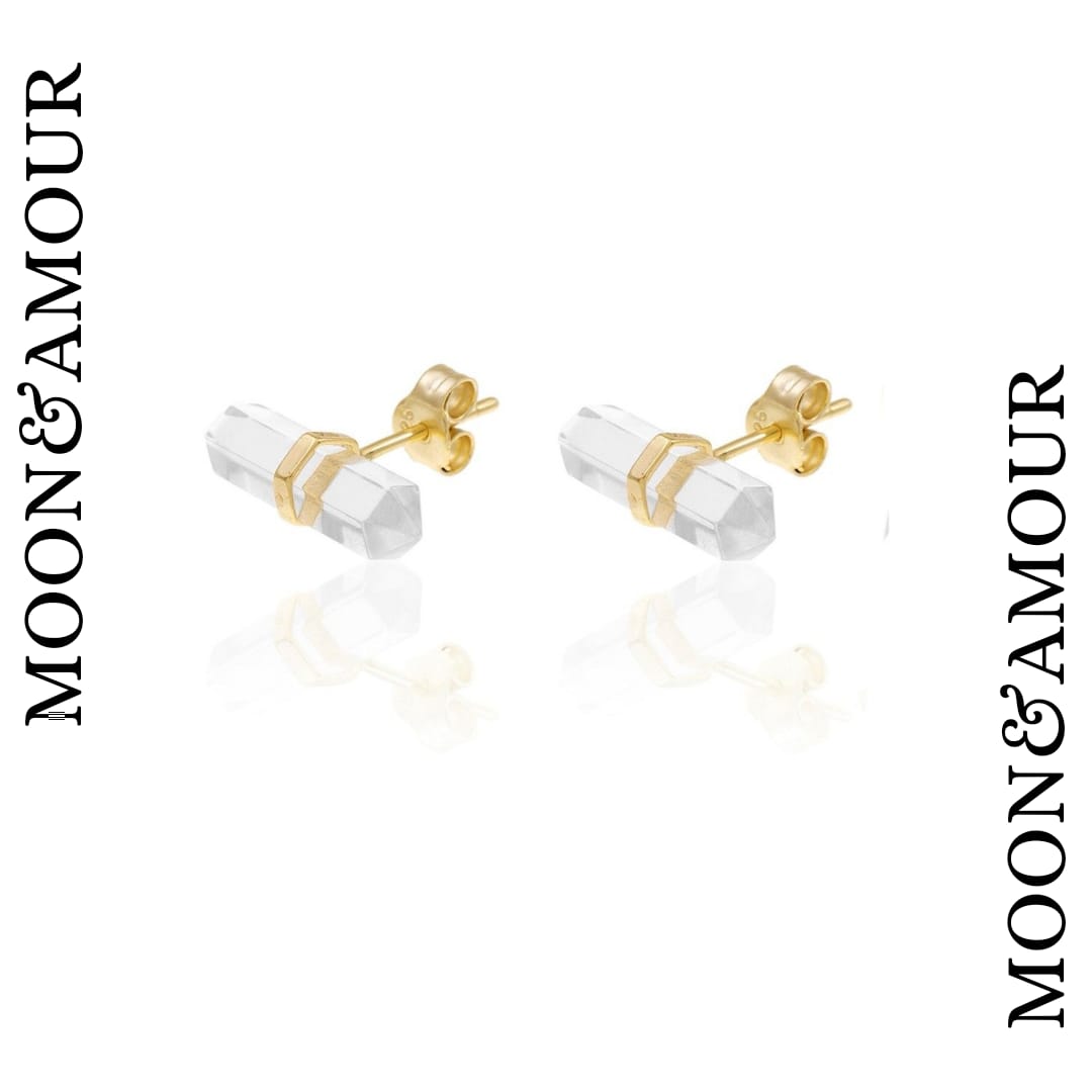 PENDIENTES DE CUARZO CRISTAL DE ROCA