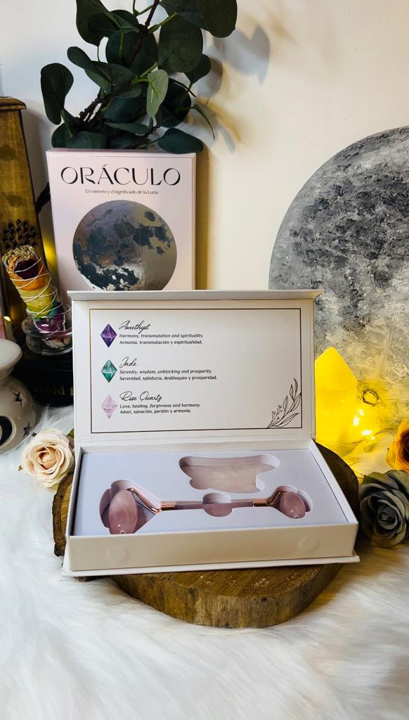 RODILLO GUA SHA CUARZO ROSA