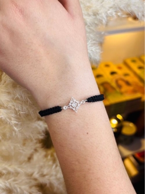 PULSERA MACRAMÉ NUDO DE BRUJA PLATA DE LEY