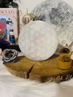 ALTAR DE SELENITA CON FLOR DE LA VIDA