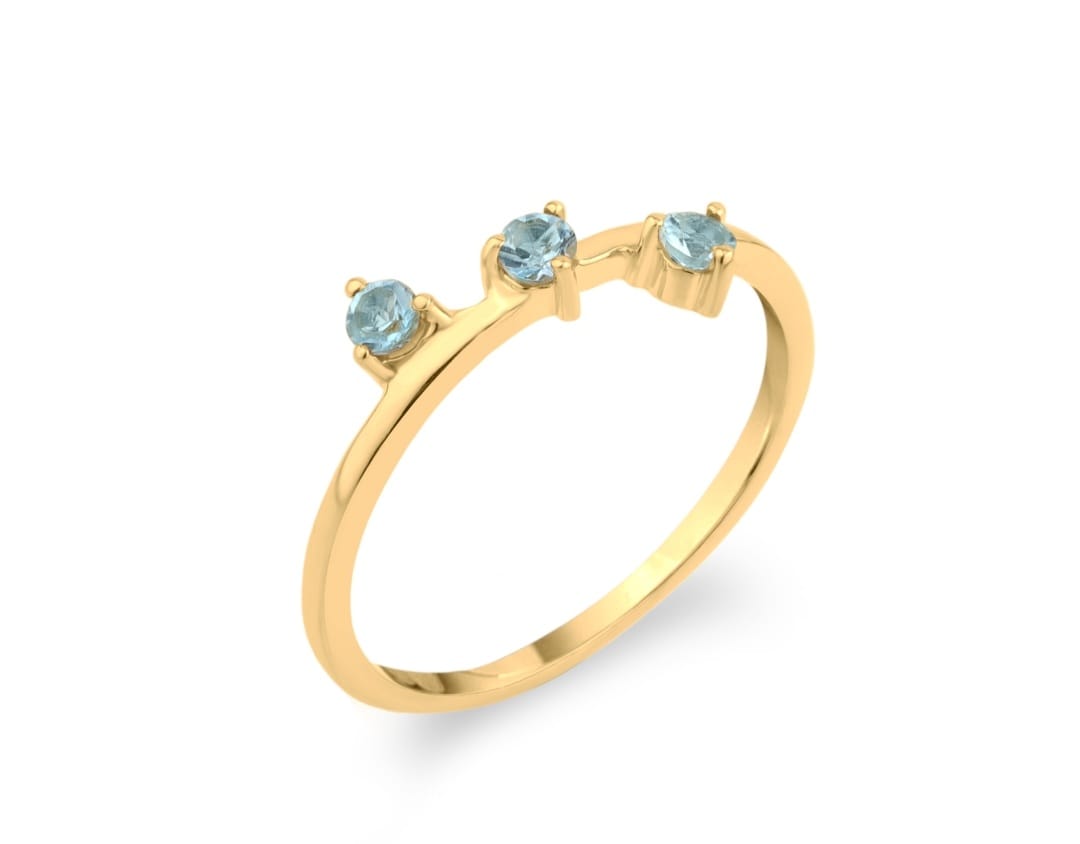 ANILLO DE PLATA CON TOPACIO AZUL - Imagen 4