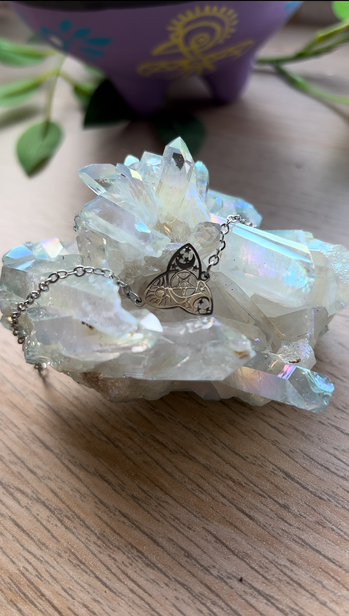 PULSERA TRIPLE LUNA DOBLE PROTECCIÓN PENTAGRAMA