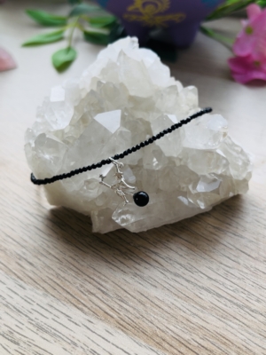 GARGANTILLA ÓNIX  BRUJA DE LA SUERTE CON OBSIDIANA