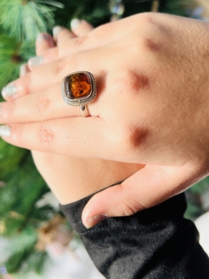 ANILLO BOHO DE PLATA CON ÁMBAR
